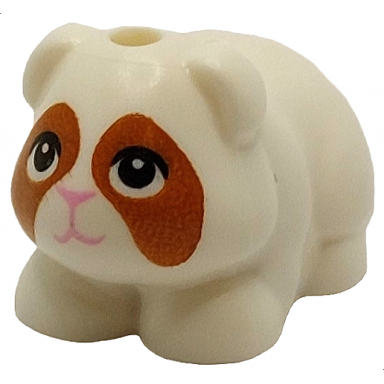 guinea pig friends with bright pink nose and mouth black eyes with dark orange contours pattern ruby