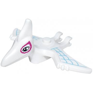 dinosaur pteranodon with 1 stud with black eyes with magenta borders medium azure webbing pattern marvel ghostosaurus