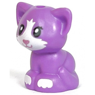 medium lavender cat friends baby kitten sitting with metallic pink nose white muzzle and paws pattern