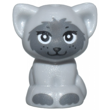 light bluish gray cat friends baby kitten sitting with black eyes nose and mouth and dark bluish gray muzzle and paws pattern