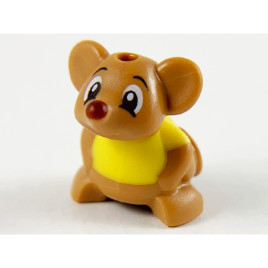 medium nougat mouse disney princess friends with molded yellow shirt and printed black eyes and dark red nose pattern gus