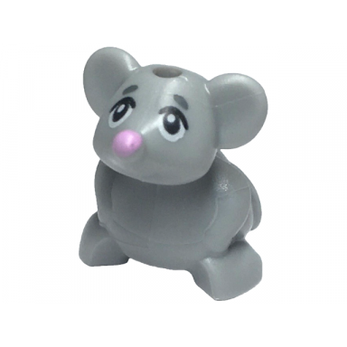 light bluish gray mouse disney princess friends with black eyes and bright pink nose pattern