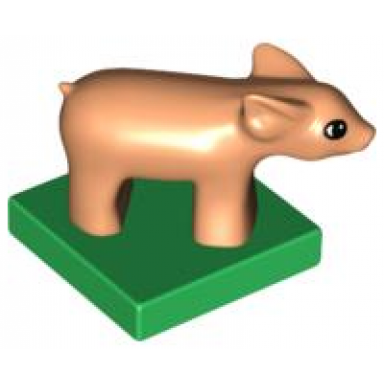 nougat duplo pig baby piglet on green base