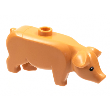 nougat pig with black eyes and white pupils pattern