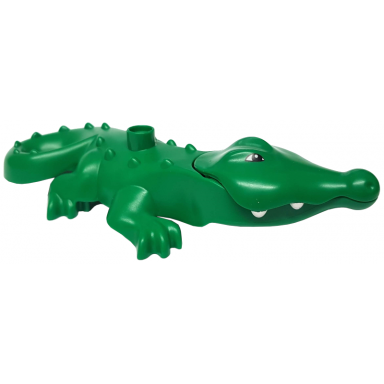 green duplo alligator crocodile large with opening jaw and wide snout
