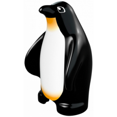 black duplo penguin split feet eyes squared