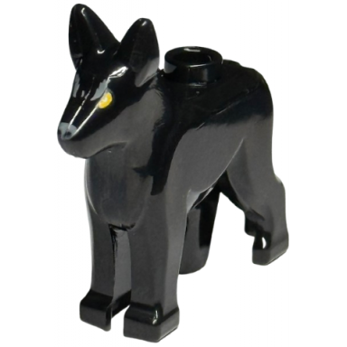 dog alsatian german shepherd with bright light orange eyes and dark bluish gray bushy eyebrows and nose pattern hp padfoot the grim
