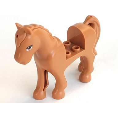 medium nougat horse with 2 x 2 cutout with medium nougat eyes pattern