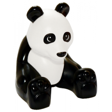 black duplo panda adult sitting eyes round
