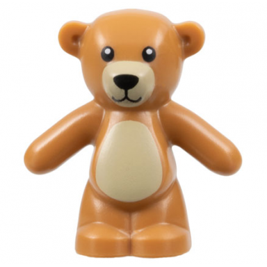medium nougat teddy bear with black eyes nose and mouth tan stomach and muzzle pattern