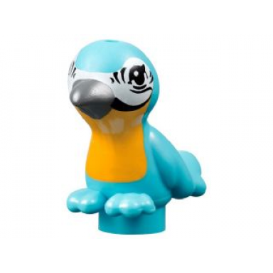 medium azure bird friends elves with bright light orange chest black eyes and dark bluish gray beak pattern