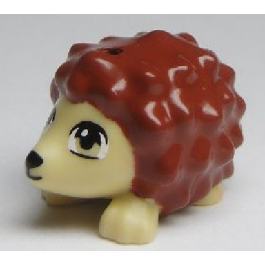 tan hedgehog friends with black eyes and nose and reddish brown spines pattern oscar
