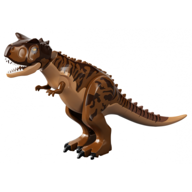 dinosaur carnotaurus with stripes and scar on head