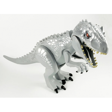light bluish gray dinosaur indominus rex with silver spots