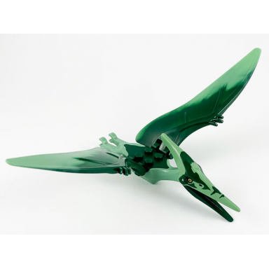 sand green dinosaur pteranodon with dark green back and forehead