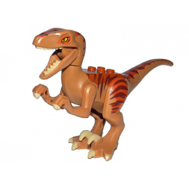 medium nougat dinosaur raptor velociraptor with dark orange back