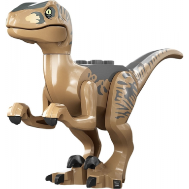 dark tan dinosaur raptor velociraptor with dark bluish gray back