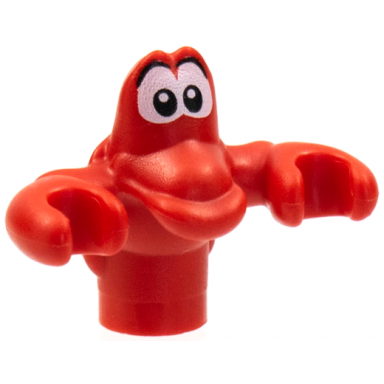 red crab the little mermaid with white eyes large black pupils and eyebrows pattern sebastian