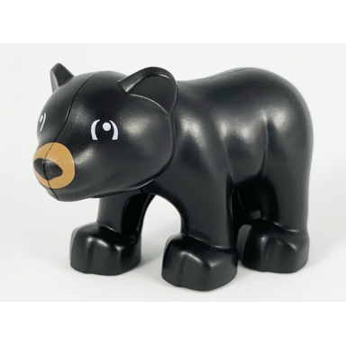 black duplo bear baby cub with medium nougat muzzle pattern