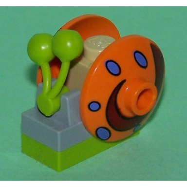 snail spongebob squarepants with orange shell gary - brick built