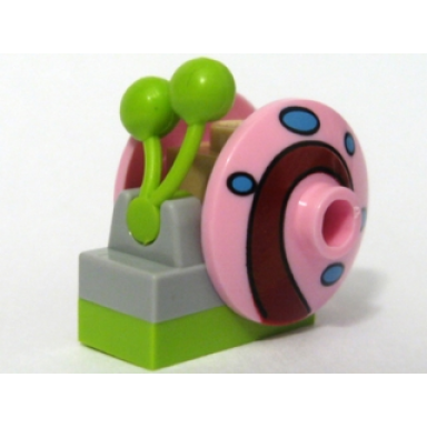 snail spongebob squarepants with bright pink shell gary - brick built