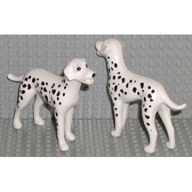 white dog scala with black dalmatian spots eyes eyebrows and nose pattern
