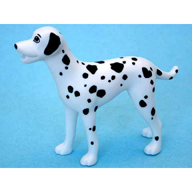 white dog scala with black dalmatian spots eyes eyebrows nose and ears pattern domino
