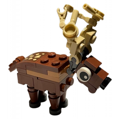 deer stag reindeer with sticker - brick built