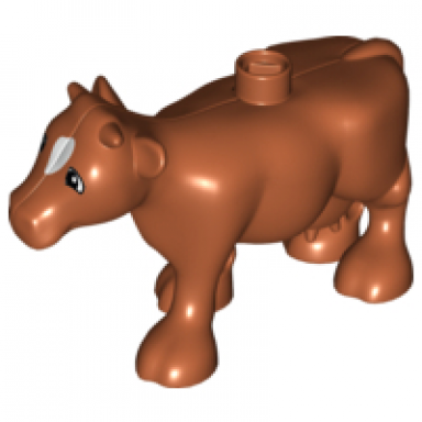 dark orange duplo cow adult walking