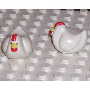 white duplo chicken hen sitting