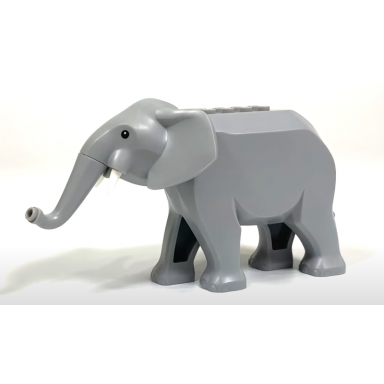 light bluish gray elephant type 2 with short white tusks