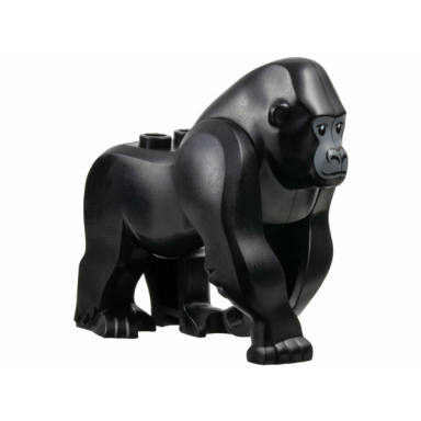 black gorilla with 2 studs on back with dark bluish gray face pattern