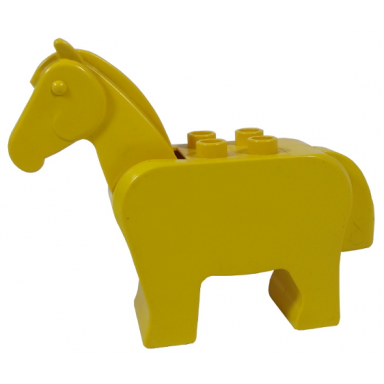 yellow duplo horse with movable head and tail