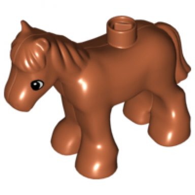 dark orange duplo horse baby foal pony undetermined type