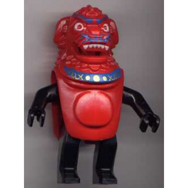 red jun-chi stone guardian lion-dog