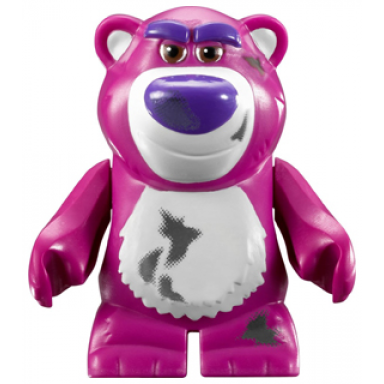 magenta bear toy story with dirt pattern lotso