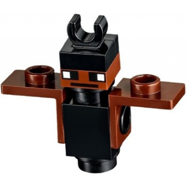 minecraft bat plate round 1 x 1 with open stud thick dark brown neck bracket - brick built
