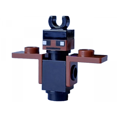 minecraft bat plate round 1 x 1 thick reddish brown neck bracket - brick built