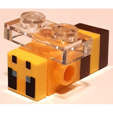 minecraft bee passive with side stud - brick built