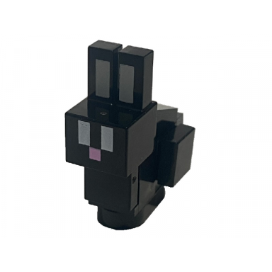 minecraft bunny rabbit black with white eyes - brick built