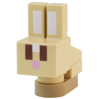 minecraft bunny rabbit baby tan body - brick built