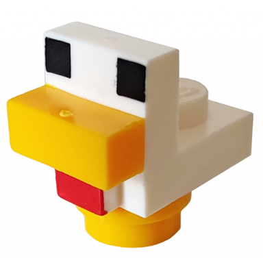 minecraft chicken baby with bright light orange feet - brick built
