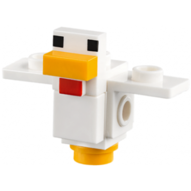 minecraft chicken wings spread bright light orange feet - brick built