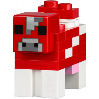 minecraft cow mooshroom dark bluish gray pixel between eyes - brick built