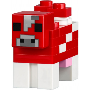 minecraft cow mooshroom light bluish gray pixel between eyes - brick built