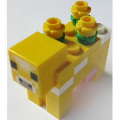 minecraft cow moobloom - brick built