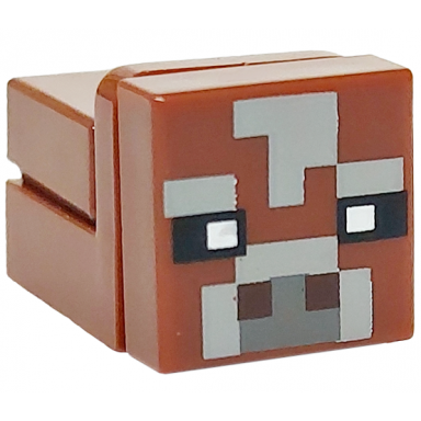 reddish brown minecraft cow micromob - brick built