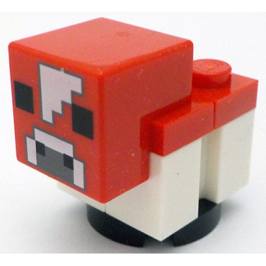 minecraft cow mooshroom baby white forehead - brick built