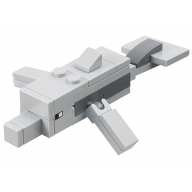 minecraft dolphin light bluish gray plate 2 x 4 inside - brick built