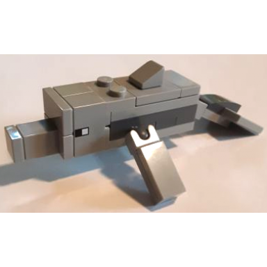 minecraft dolphin 2 light bluish gray plate 1 x 4 inside - brick built